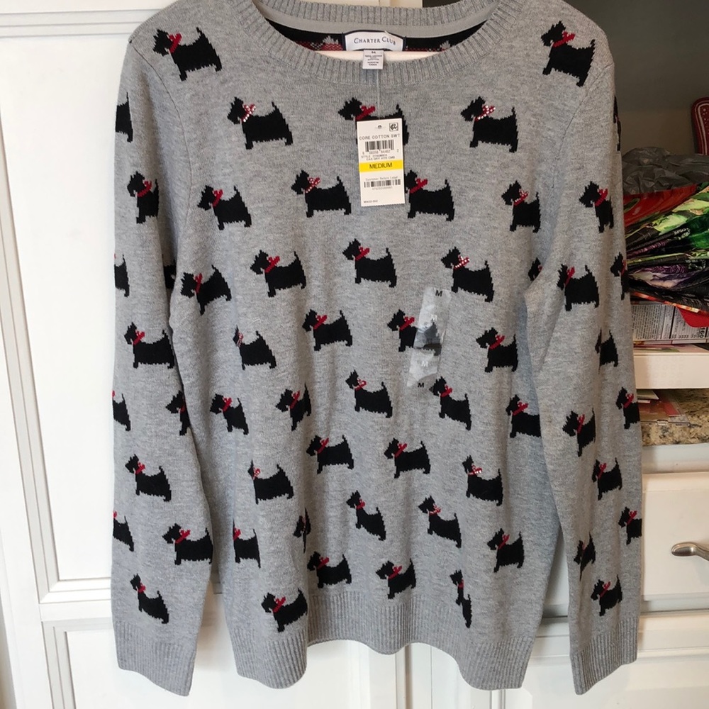 Charter Club NWT sweater Scottish terriers!